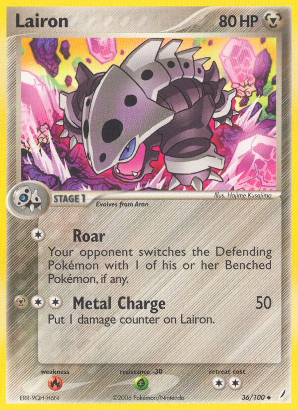 Lairon – Crystal Guardians 36/100 Pokémon card
