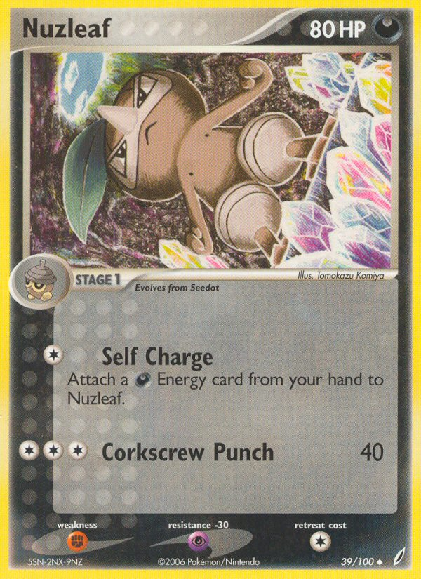Nuzleaf – Crystal Guardians 39/100 Pokémon card
