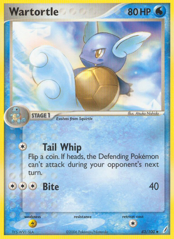 Wartortle – Crystal Guardians 43/100 Pokémon card