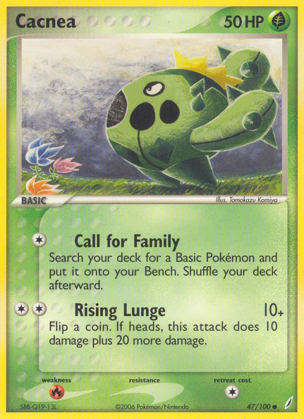 Cacnea – Crystal Guardians 47/100 Pokémon card