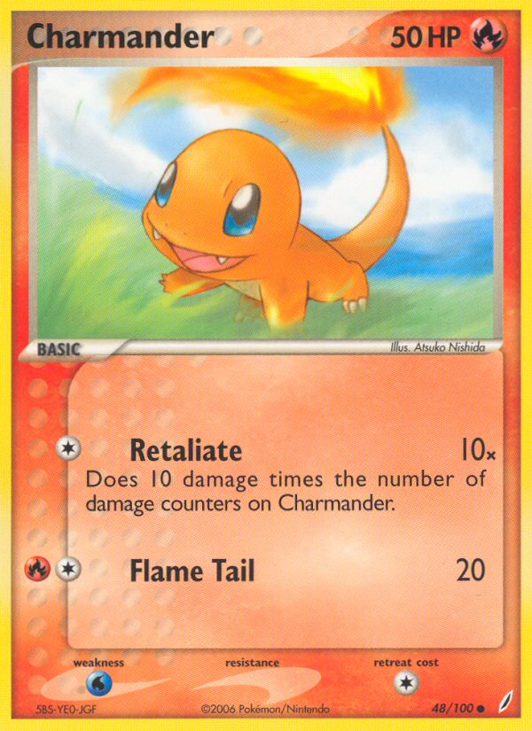 Charmander – Crystal Guardians 48/100 Pokémon card