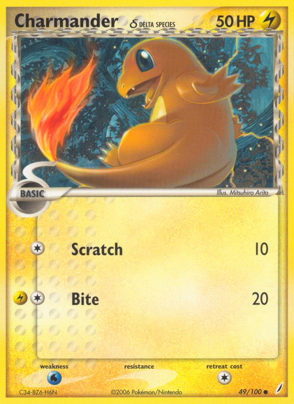 Charmander δ – Crystal Guardians 49/100 Pokémon card