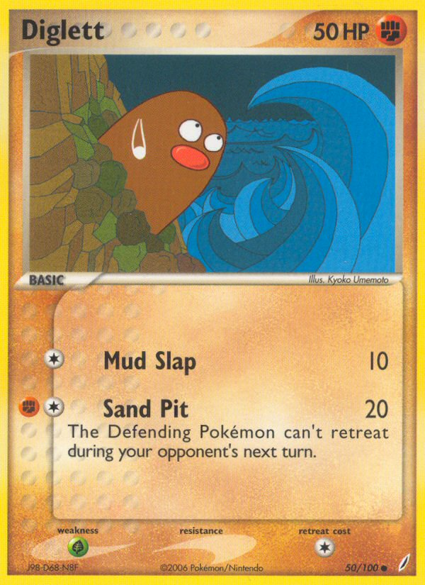 Diglett – Crystal Guardians 50/100 Pokémon card