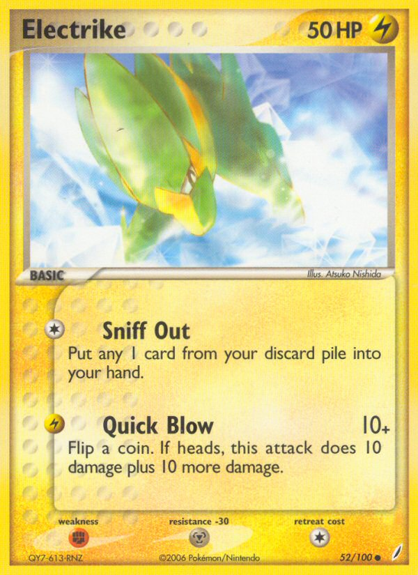 Electrike – Crystal Guardians 52/100 Pokémon card