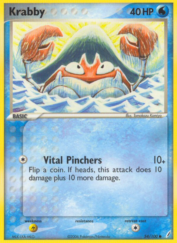 Krabby – Crystal Guardians 54/100 Pokémon card