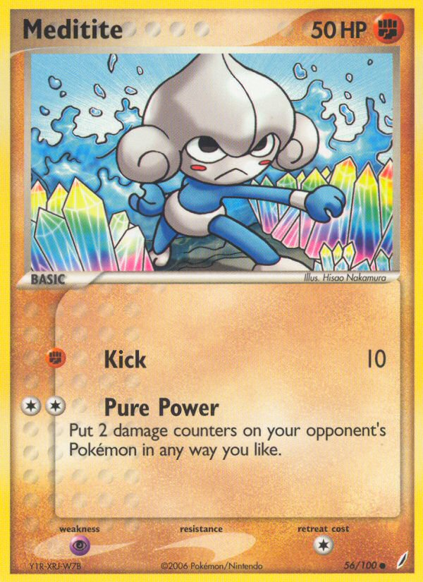 Meditite – Crystal Guardians 56/100 Pokémon card