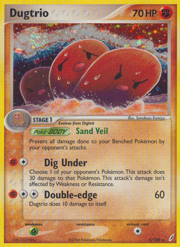 Dugtrio – Crystal Guardians 5/100 Pokémon card