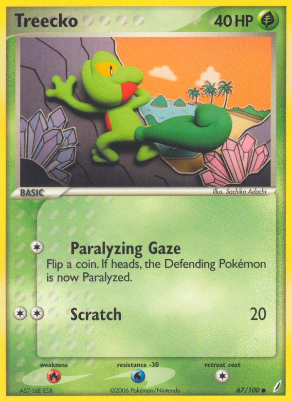 Treecko – Crystal Guardians 67/100 Pokémon card