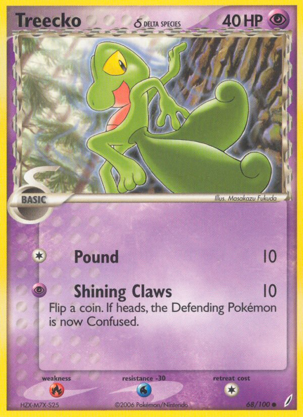 Treecko δ – Crystal Guardians 68/100 Pokémon card
