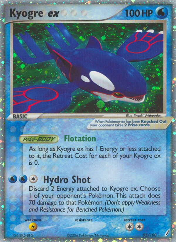 Kyogre ex – Crystal Guardians 95/100 Pokémon card