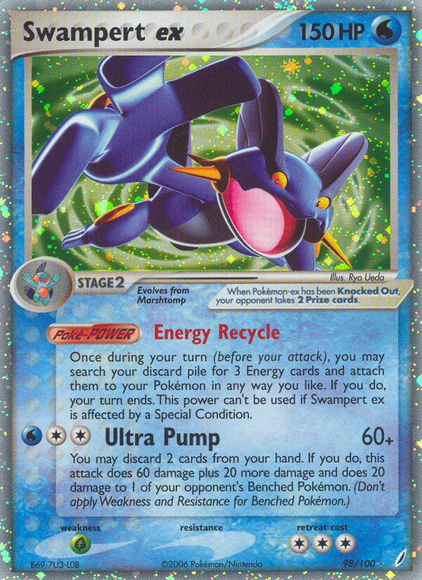 Swampert ex – Crystal Guardians 98/100 Pokémon card