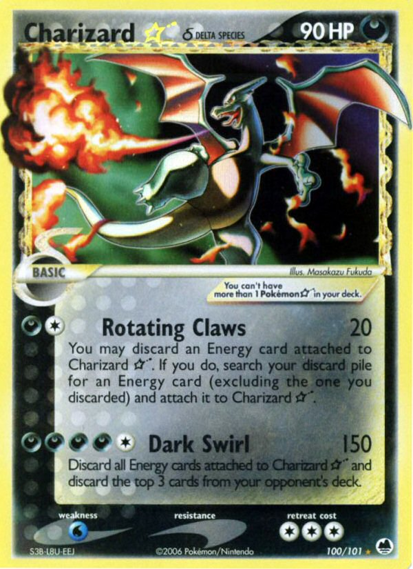 Charizard ☆ δ – Dragon Frontiers 100/101 Pokémon card