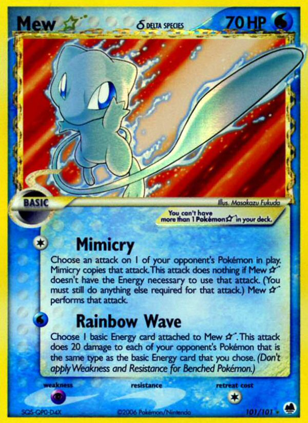 Mew ☆ δ – Dragon Frontiers 101/101 Pokémon card
