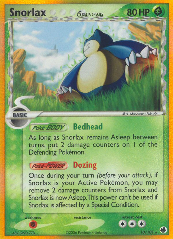 Snorlax δ – Dragon Frontiers 10/101 Pokémon card