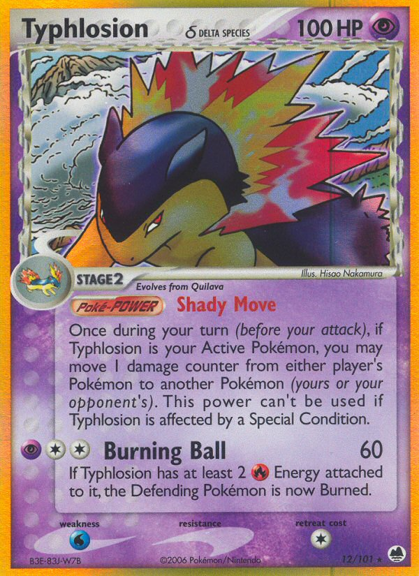 Typhlosion δ – Dragon Frontiers 12/101 Pokémon card