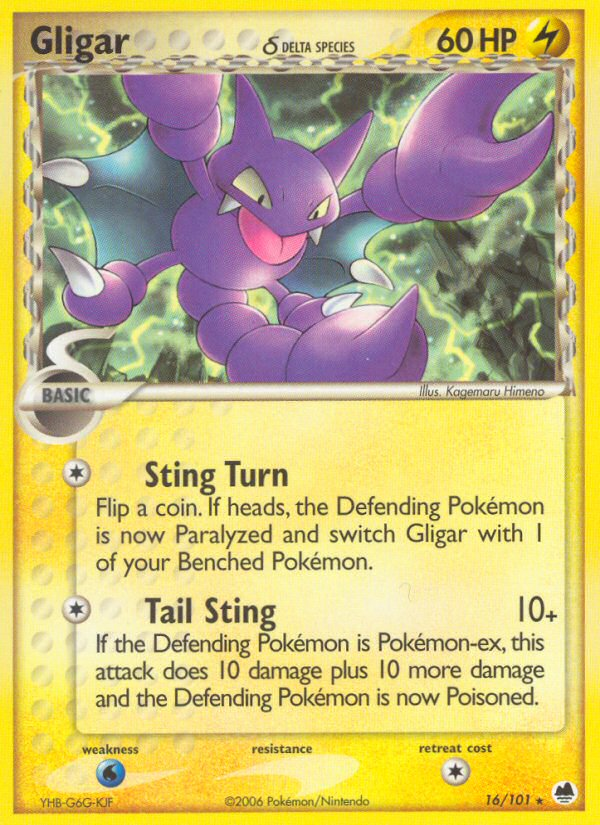 Gligar δ – Dragon Frontiers 16/101 Pokémon card
