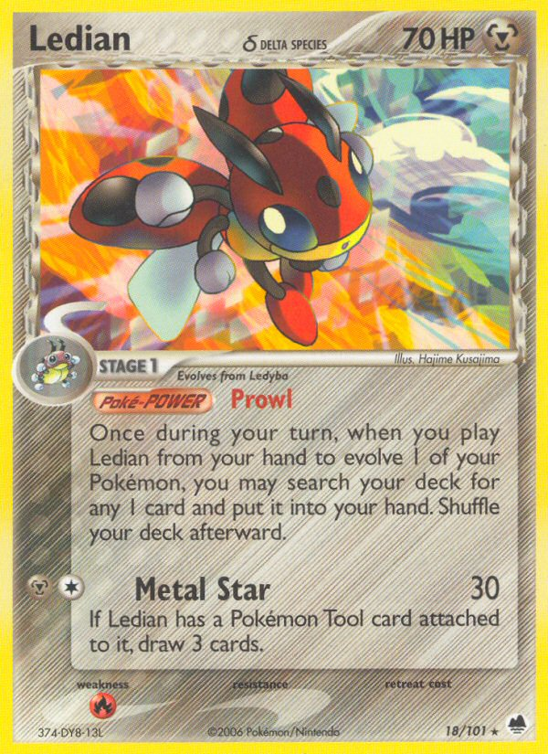 Ledian δ – Dragon Frontiers 18/101 Pokémon card