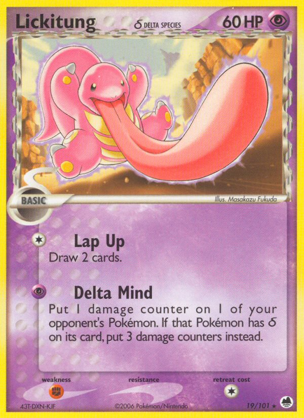 Lickitung δ – Dragon Frontiers 19/101 Pokémon card