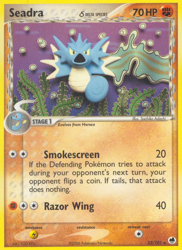 Seadra δ – Dragon Frontiers 22/101 Pokémon card