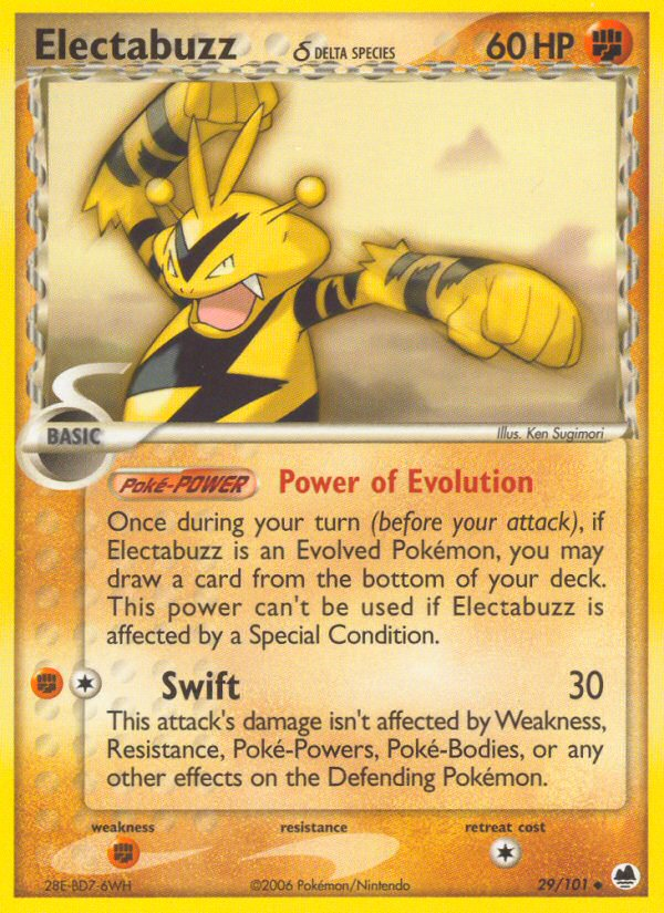 Electabuzz δ – Dragon Frontiers 29/101 Pokémon card