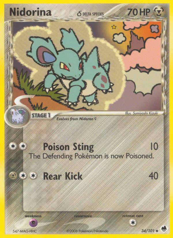 Nidorina δ – Dragon Frontiers 34/101 Pokémon card