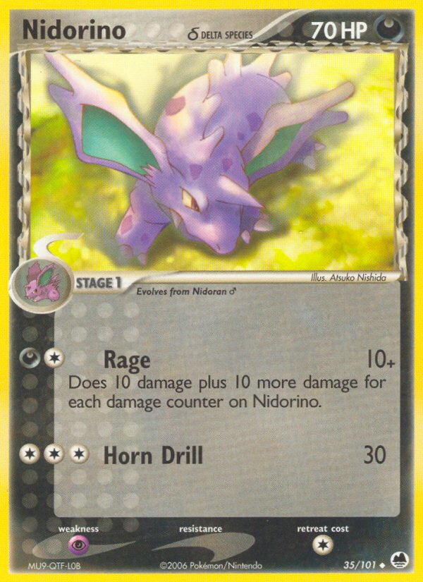 Nidorino δ – Dragon Frontiers 35/101 Pokémon card