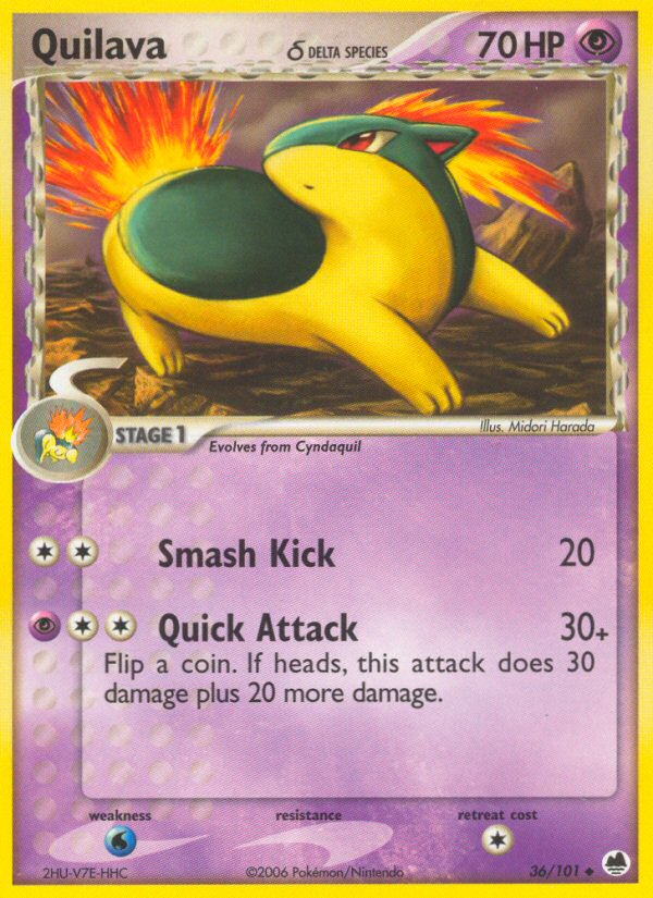 Quilava δ – Dragon Frontiers 36/101 Pokémon card