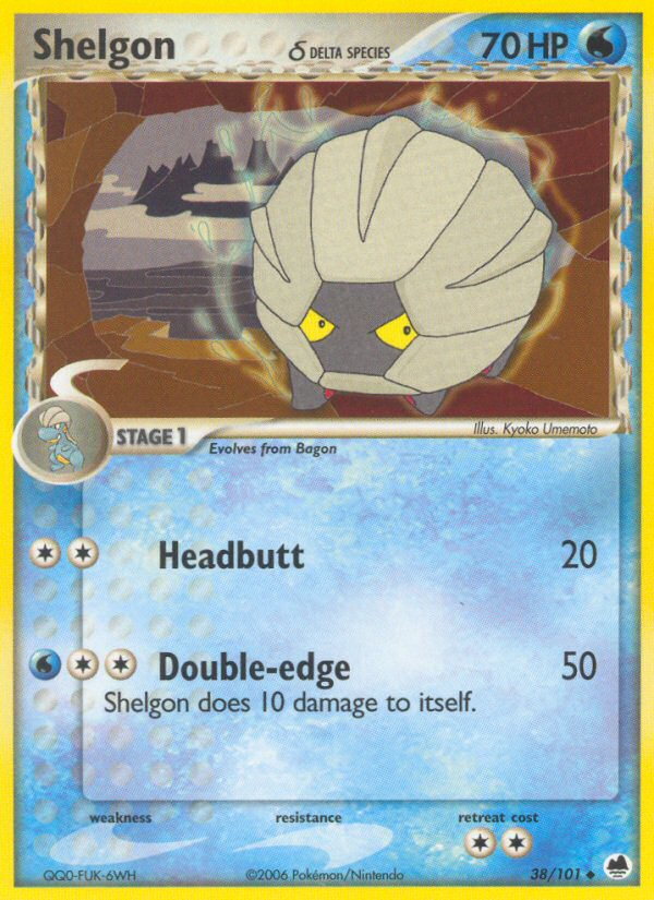 Shelgon δ – Dragon Frontiers 38/101 Pokémon card