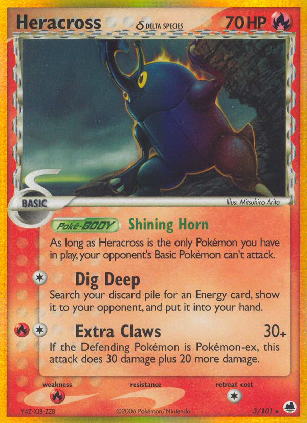 Heracross δ – Dragon Frontiers 3/101 Pokémon card