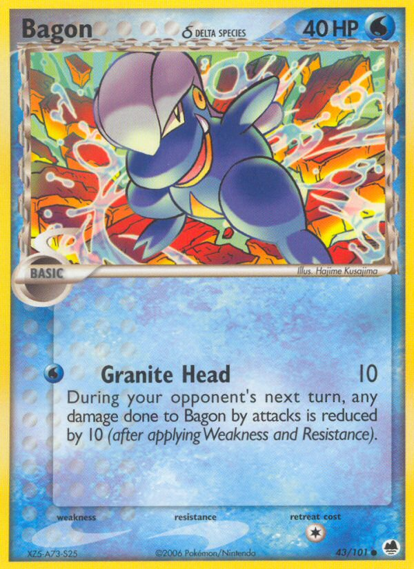 Bagon δ – Dragon Frontiers 43/101 Pokémon card