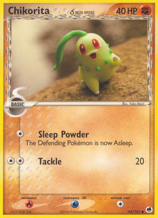 Chikorita δ – Dragon Frontiers 44/101 Pokémon card