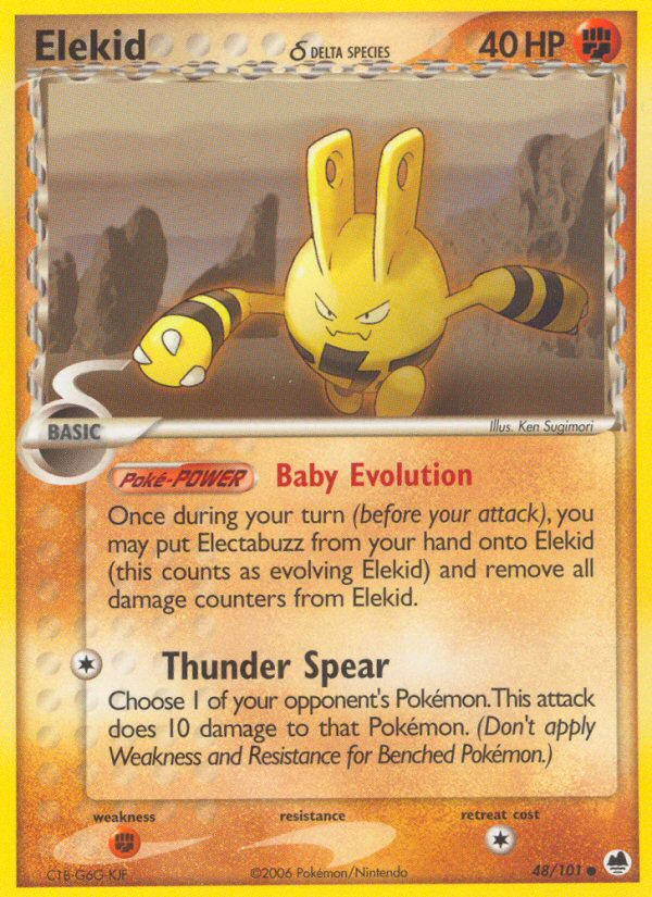 Elekid δ – Dragon Frontiers 48/101 Pokémon card