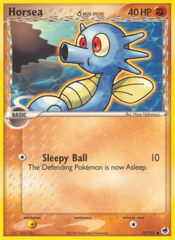 Horsea δ – Dragon Frontiers 50/101 Pokémon card