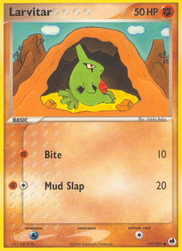 Larvitar – Dragon Frontiers 51/101 Pokémon card