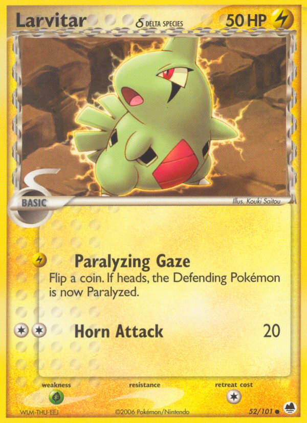 Larvitar δ – Dragon Frontiers 52/101 Pokémon card