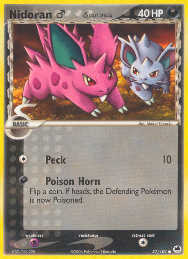 Nidoran ♂ δ – Dragon Frontiers 57/101 Pokémon card