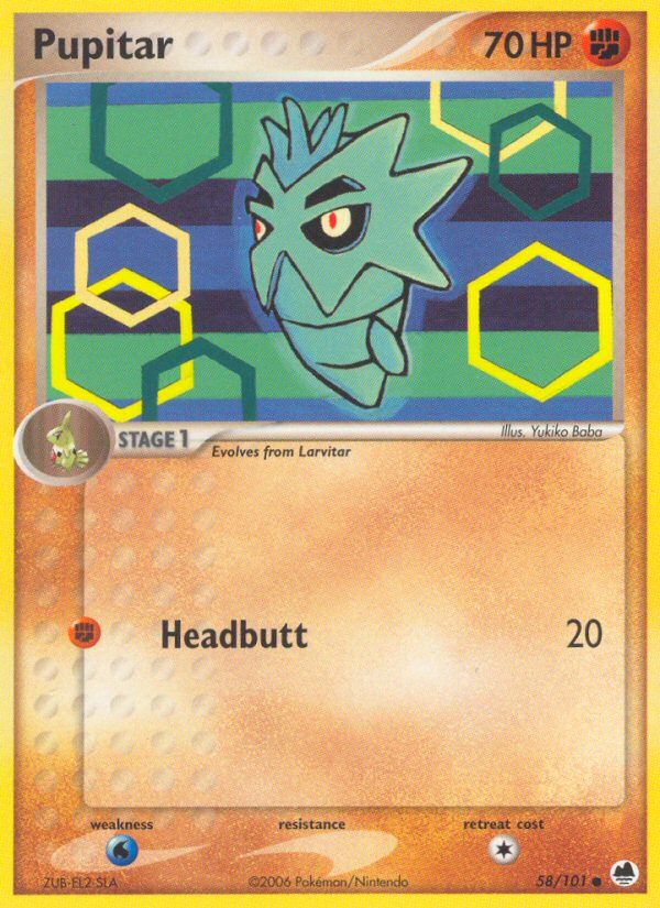 Pupitar – Dragon Frontiers 58/101 Pokémon card