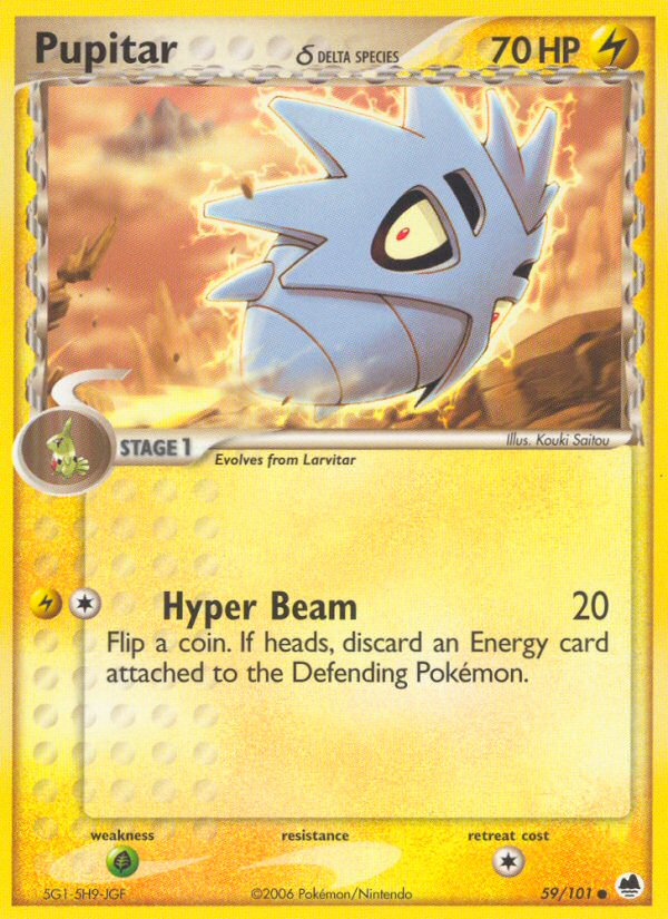 Pupitar δ – Dragon Frontiers 59/101 Pokémon card