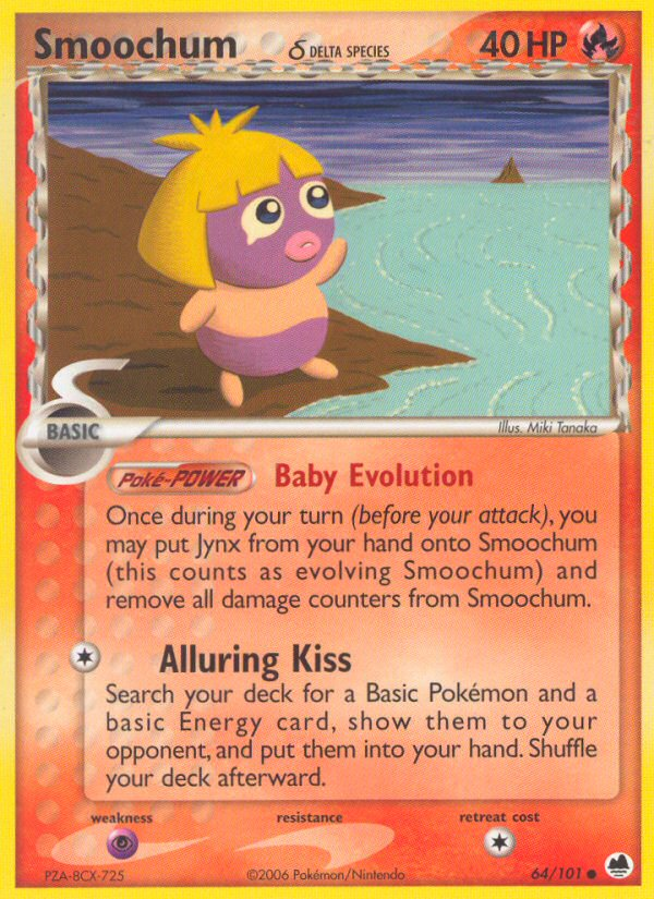 Smoochum δ – Dragon Frontiers 64/101 Pokémon card