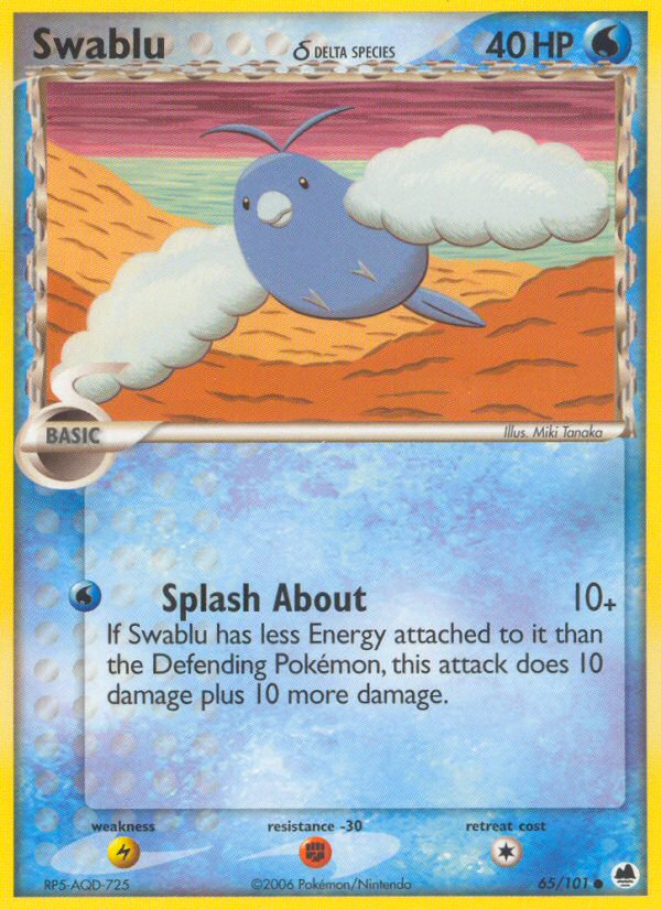 Swablu δ – Dragon Frontiers 65/101 Pokémon card
