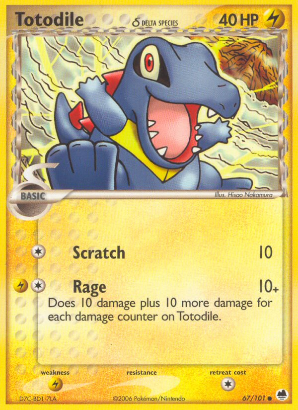 Totodile δ – Dragon Frontiers 67/101 Pokémon card