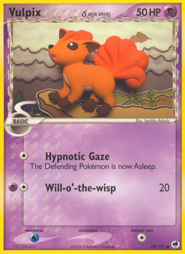 Vulpix δ – Dragon Frontiers 70/101 Pokémon card