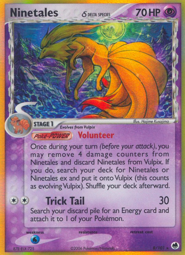 Ninetales δ – Dragon Frontiers 8/101 Pokémon card