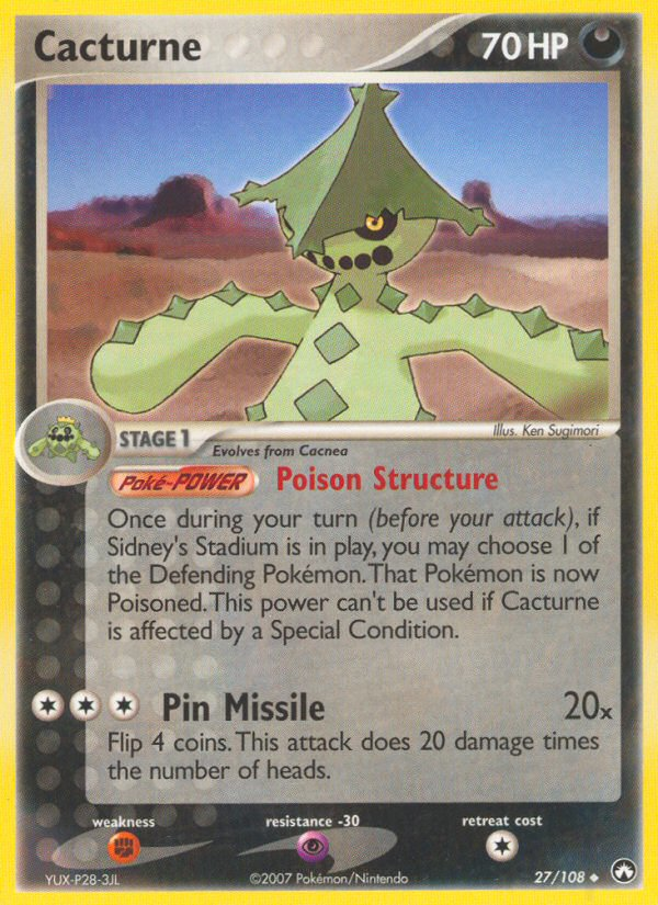 Cacturne – Power Keepers 27/108 Pokémon card