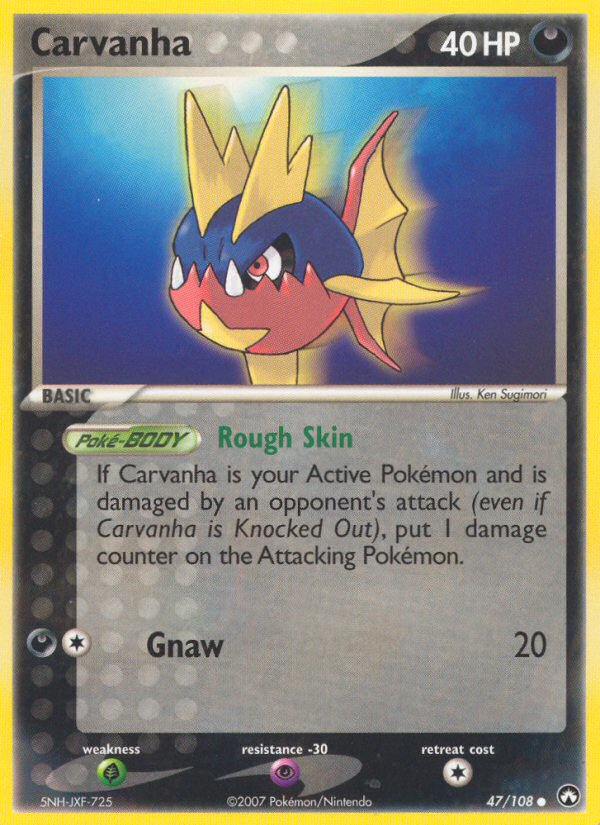 Carvanha – Power Keepers 47/108 Pokémon card