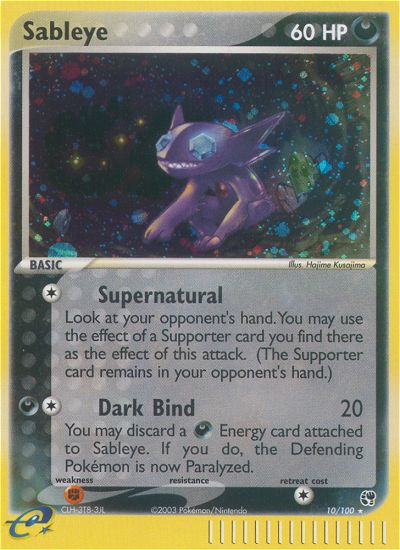 Sableye – Sandstorm 10/100 Pokémon card