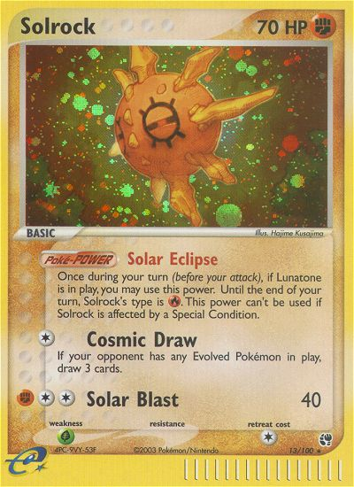 Solrock – Sandstorm 13/100 Pokémon card