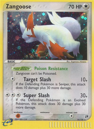 Zangoose – Sandstorm 14/100 Pokémon card