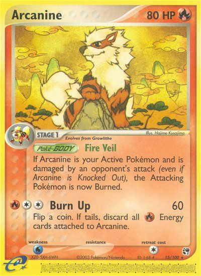 Arcanine – Sandstorm 15/100 Pokémon card