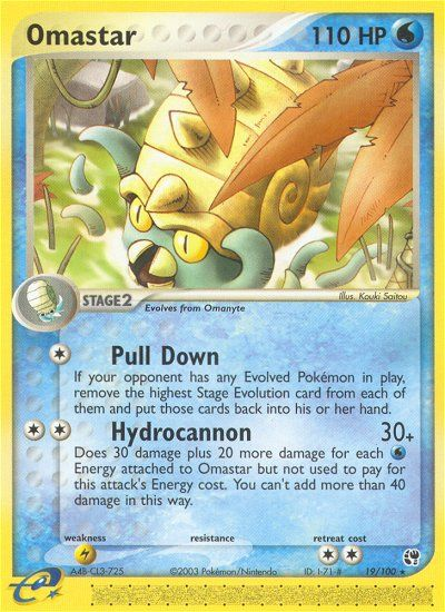 Omastar – Sandstorm 19/100 Pokémon card